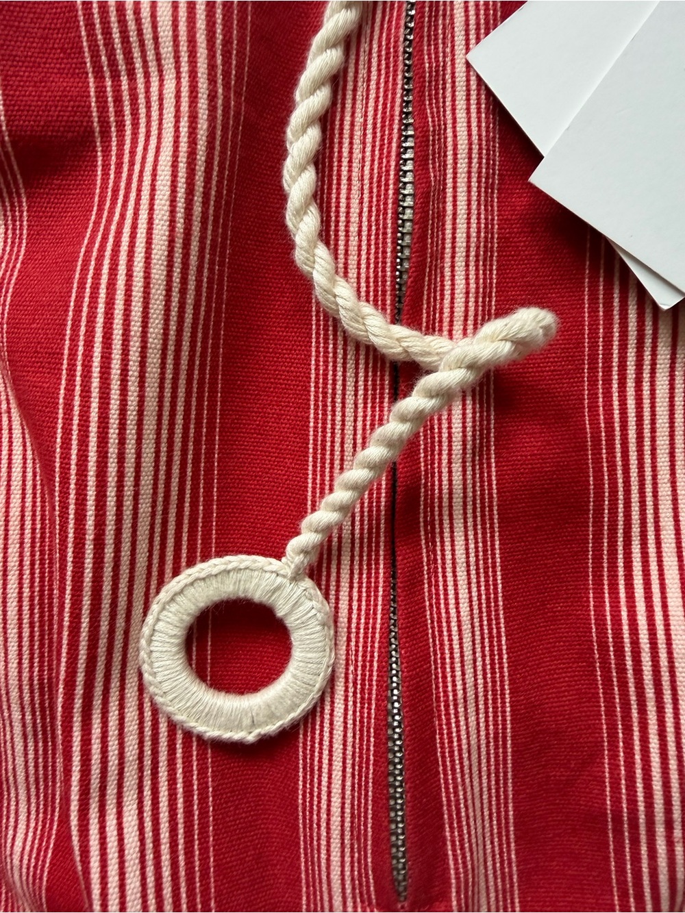 Red Striped Fringe Hem Shift Dress - Picture 14 of 16